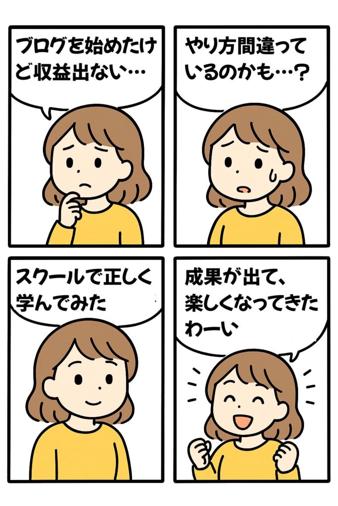 スクールに通ったら成果がでた漫画